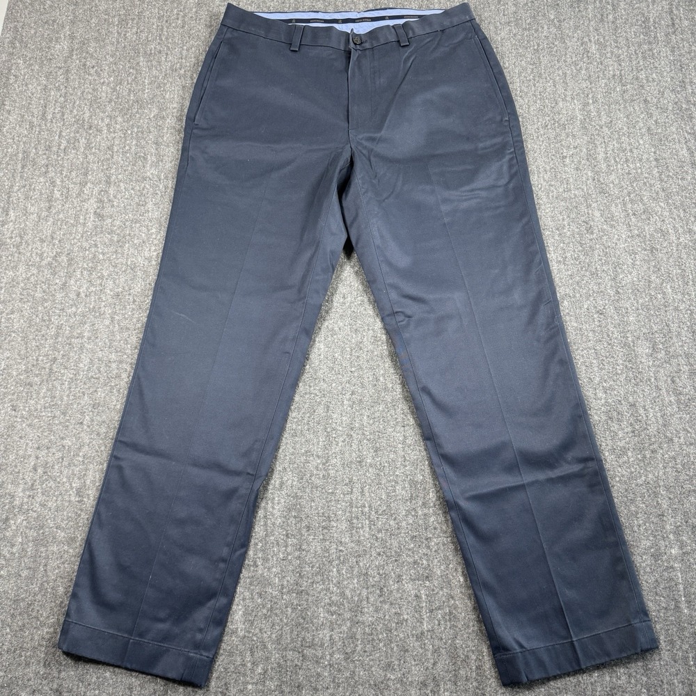 Brooks Brothers Mens Chino Pants 33x30 Navy Blue Clark Fit Stretch Cotton